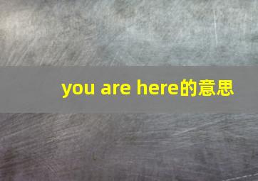 you are here的意思